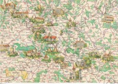 Český Ráj Semily barevná mapa Máchův kraj rozkláda
