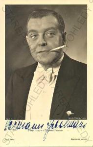 Portrét, Hermann Speelmans, německý herec, podepsa