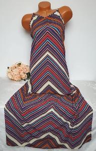 dlouhé splývavé letní streč šaty s proužky Papaya Weekend UK 20/48 XL