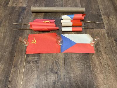 Papírové vlaječky ČSSR + SSSR