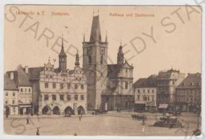 Litoměřice (Leitmeritz), náměstí, kůň, kočár