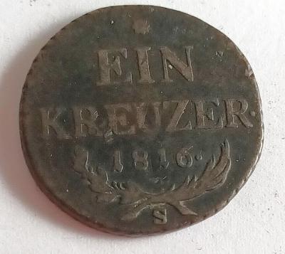 Mince 1 krejcar 1816 S/ Rakouská říše