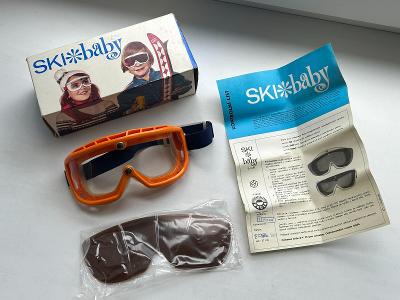 SKI BABY původní kompletní balení dětské lyžařské brýle z roku 1972-85