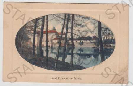 Lázně Poděbrady (Nymburk), zámek, kolorovaná, plas