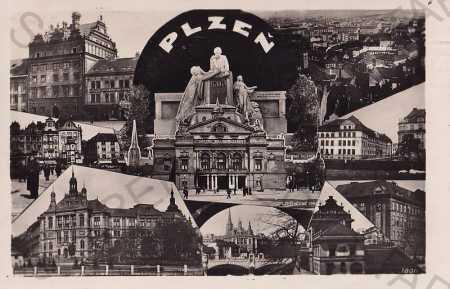 Plzeň - Pilsen viac záberov: radnica, kostol, pomní