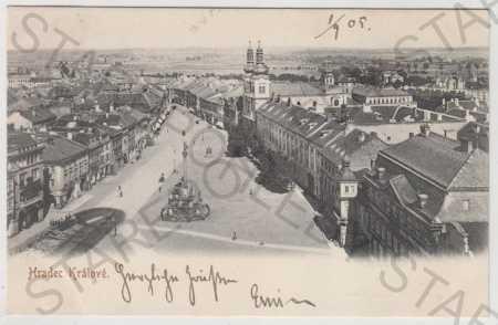 Hradec Králové, náměstí, částečný záběr města