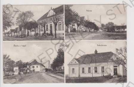 Oplot - náves, škola a kaple, sokolovna