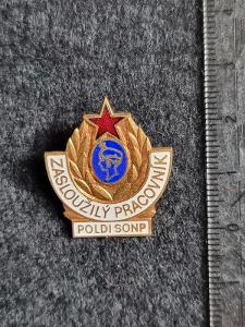 KLADNO, odznak Zasloužilý pracovník POLDI SONP