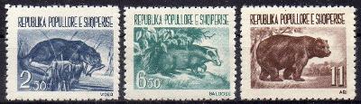 Albánie-Albánská fauna (I). 1961**  Mi.627-629 / 30 €