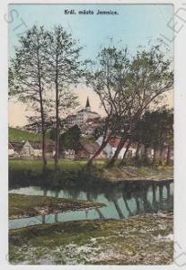 Jemnice (Třebíč), částečný záběr města, kolorovaná