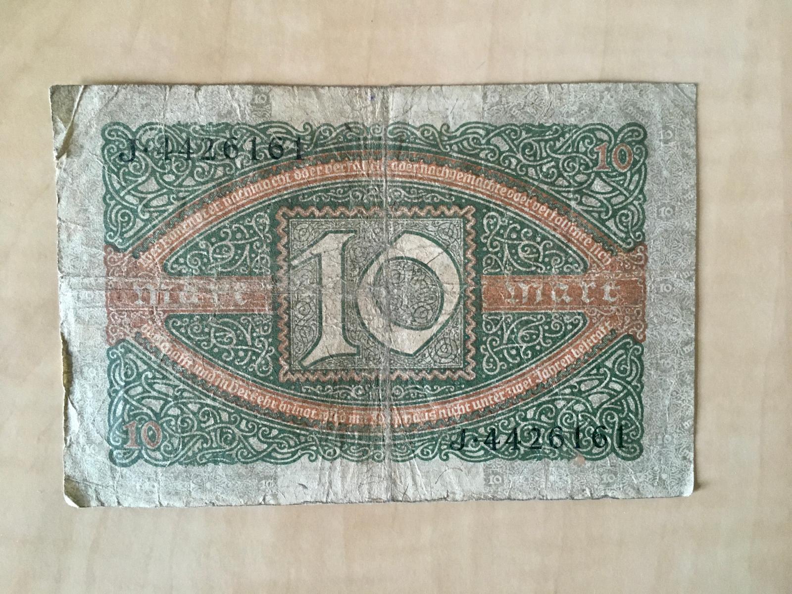 10 Marek (Zehn Mark), 1920, Německo, Berlin - Sběratelství