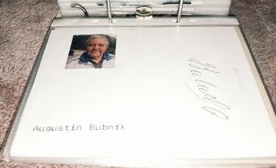 Augustin Bubník. Originální autogram.