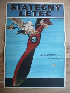 Statečný letec (filmový plakát, film Rumunsko 1977, re