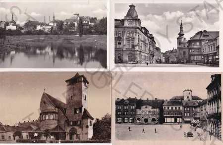 4x pohlednice: Přerov - Prerau, náměstí, celkový p