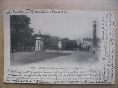 Francie Paříž Paris stará pohlednice dlouhá adresa