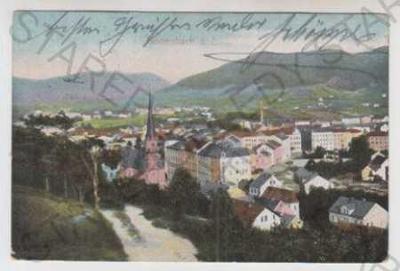 Děčín (Bodenbach), částečný záběr města, kolorovan