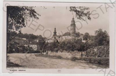 Český Krumlov (Krummau), zámek, řeka, částečný záb