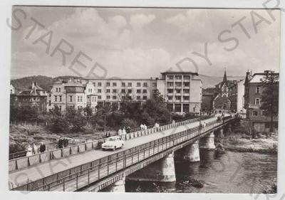 Sokolov, Hotel Ohře, řeka, most, automobil