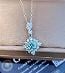 Diamantový Náhrdelník modrý S925 diamant moissanit moissanite 1 ct. - Šperky