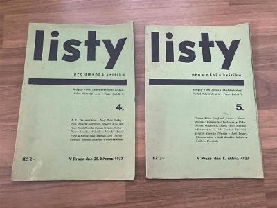 Listy pro umění a kritiku (číslo 4, 5) - 1937