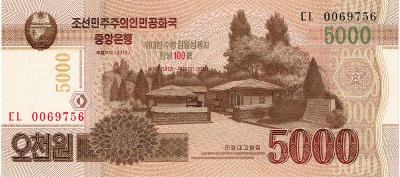 Severní Korea 5000 Won 2013