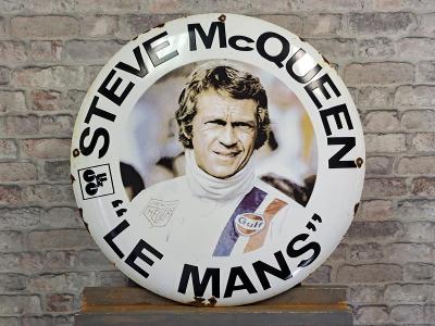 GULF STEVE McQUEEN "LE MANS" smaltovaná cedule + BONUS