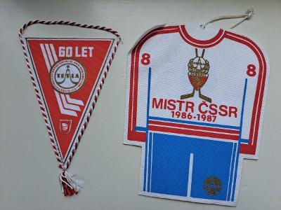 Tesla Pardubice - vlaječka 60 let (1983) a minidres Mistr ČSSR 1986