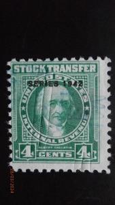 ZNÁMKY-USA KOLKY-STOCK TRANSFER STAMPS-SERIES 1942-Sc. RD 119.        