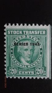 ZNÁMKY-USA KOLKY-STOCK TRANSFER STAMPS-SERIES 1942-Sc. RD 122.        