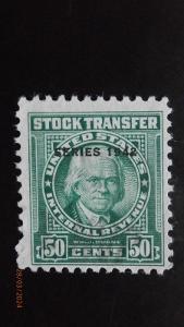 ZNÁMKY-USA KOLKY-STOCK TRANSFER STAMPS-SERIES 1942-Sc. RD 125.        