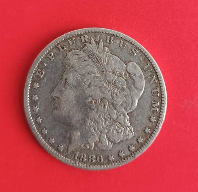 Stříbrná mince Morgan Dollar 1886 O - mincovna New Orleans, TOP stav