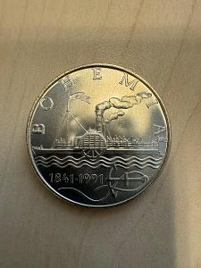 Stříbrná mince 50 Koruna 1991 - Parník Bohemia