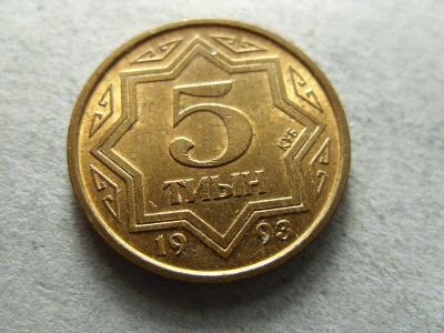 KAZACHSTÁN - 5 TIYN z roku 1993 (17,27 MM)