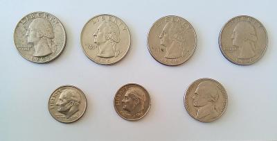 Konvolut drobných mincí US