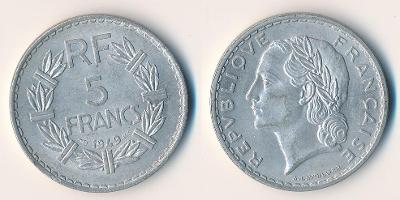 Francie 5 franků 1949