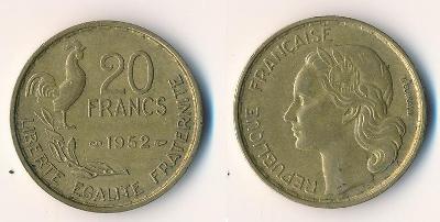 Francie 20 franků 1952