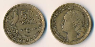Francie 50 franků 1951 B