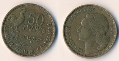 Francie 50 franků 1953 B