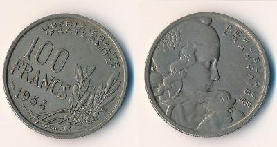 Francie 100 franků 1954 B