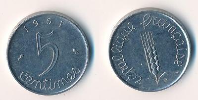Francie 5 centime 1961
