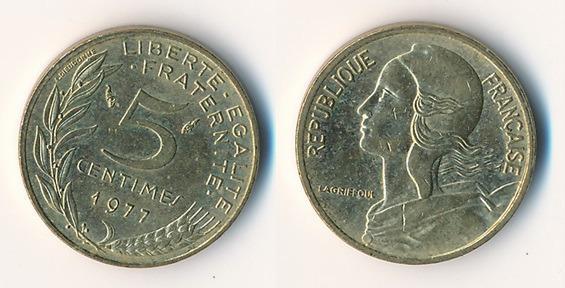 Francie 5 centime 1977