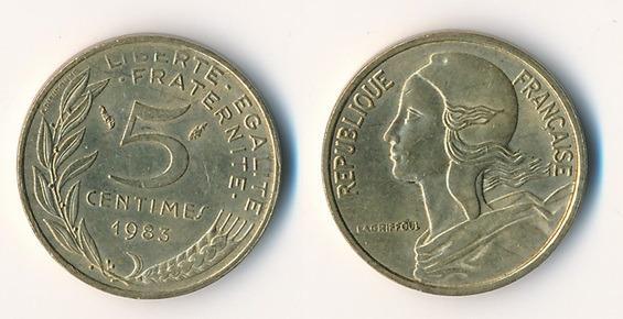 Francie 5 centimes 1983