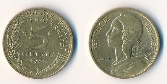 Francie 5 centimes 1985
