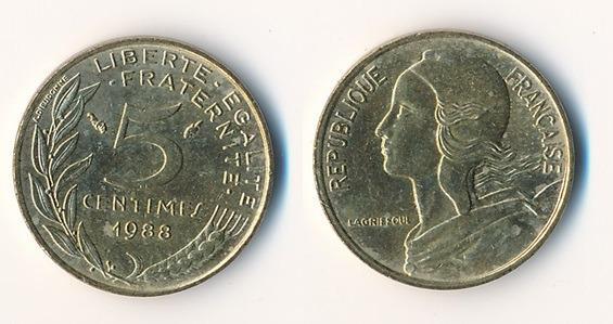 Francie 5 centimes 1988