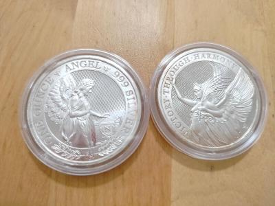 2x 1oz stříbrná mince Angel a Victory 2021 od 1,-kč
