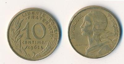 Francie 10 centimes 1962