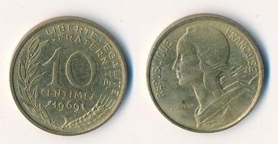 Francie 10 centimes 1969
