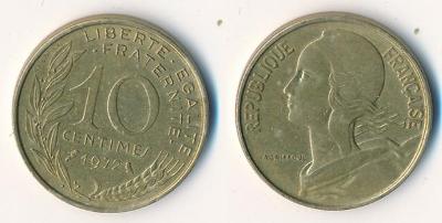 Francie 10 centimes 1972