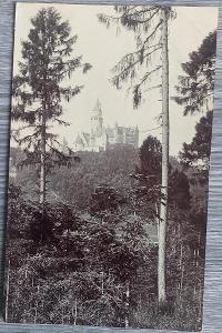 Bouzov - Busau - hrad - krásné staré real photo - 1906