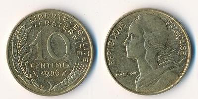 Francie 10 centimes 1986